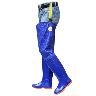 松紧口插秧鞋高筒男女下水裤雨靴加长雨鞋过膝农田水鞋软底水田鞋