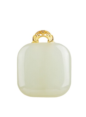 和田玉吊坠小方糖无事牌女款项链