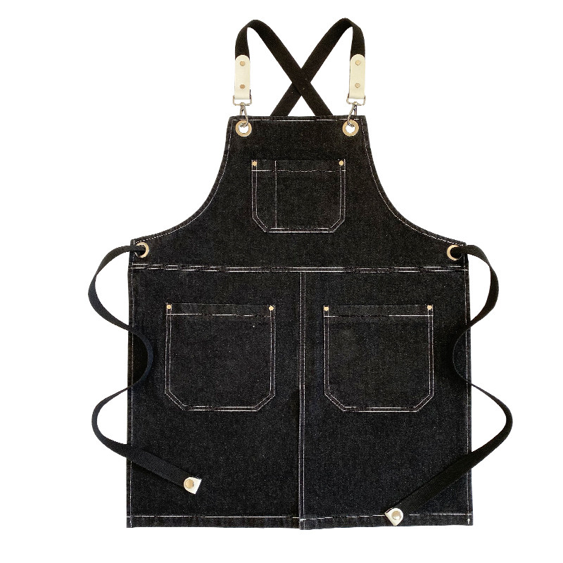 加厚牛仔订做奶茶店咖啡师围裙