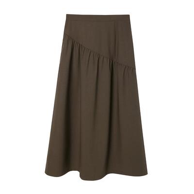 CHENXIAN不对称抽褶高腰半身裙