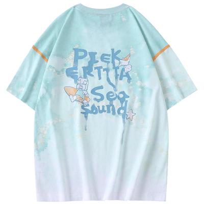 lamlicka潮牌扎染情侣纯棉短袖