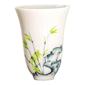 釉下彩玉泥瓷茶禅风纯手绘品茗杯