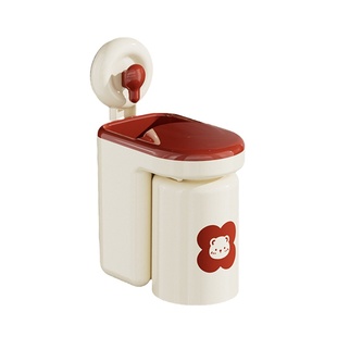 奶油吸盘花朵牙刷杯架免打孔壁挂漱口杯置物架倒置沥水牙刷牙具座