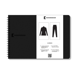 服装设计师手绘本子女装款式效果图虚线模板创意草图简约A4灵感本