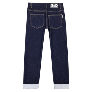 西部养牛原色牛仔裤男款防褪色高端休闲弹力修身小脚九分裤秋冬款