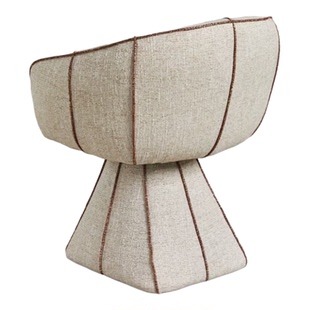 现代简约Cassina单人沙发椅实木大小户型布艺圆弧靠背旋转休闲椅