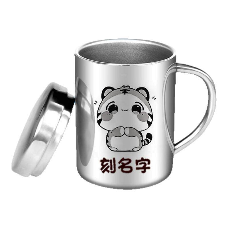 聚源鹿316不锈钢儿童水杯带盖幼儿园专用