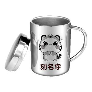 聚源鹿316不锈钢儿童水杯带盖幼儿园专用