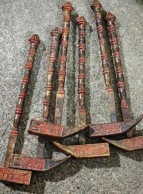 纯铜朱砂手工雕刻山鬼铜锤火碳锤炭炉茶炉茶道配件古玩老铜器单个