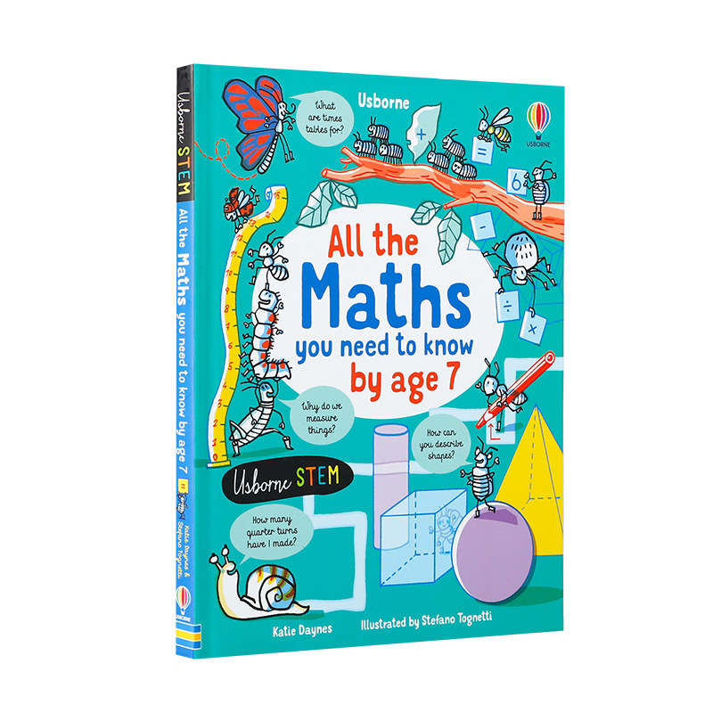Usborne七岁前你需要知道的数学知识All the Maths You Need to Know by Age 7英文原版儿童数学趣味启蒙绘本 谜题练习早教书