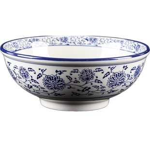 6-8寸青花瓷碗陶瓷拉面碗商用大碗家用汤碗面馆面碗中式农家菜碗