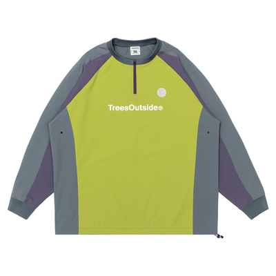 TreesOutside2025户外轻防泼水防晒UPF50+半拉链撞色拼接套头夹克