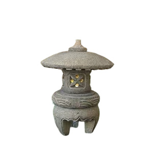 太阳能仿古日式石灯庭院园林中式禅意石灯笼花镜造景做旧阳台石灯