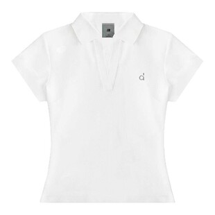 FDR官方店 V领正肩polo衫t恤女修身短袖翻领羽毛球运动上衣网球服