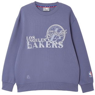 杰克琼斯秋冬男装圆领卫衣NBA联名湖人队字母刺绣图案时尚潮流