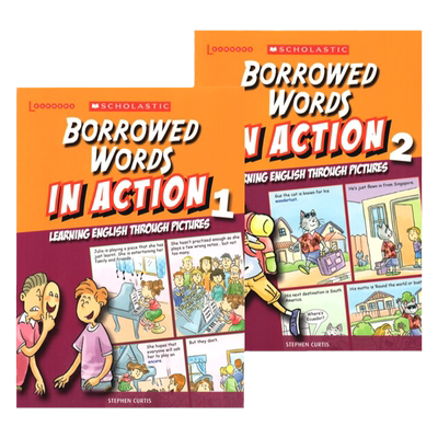 外来词汇 学乐出品 Scholastic In Action Borrowed Words 画里画外轻松学英语 2册漫画版图解英语 英文原版
