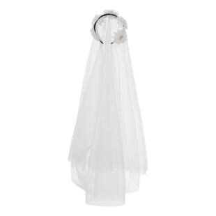 法式复古蕾丝花朵花环珍珠发箍领证新娘头纱大气户外民国风造型