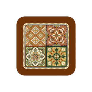 范居态度屿林美式复古花砖餐桌吸水防滑杯垫餐垫厨房高级皮革碗垫