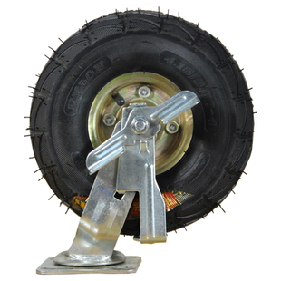 6/8/10寸充气万向轮平板手推车重型静音橡胶轮胎刹车拖车定向轮子