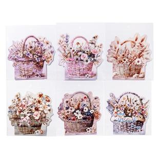 糖诗森林匣子pet贴纸复古花束花环花瓶花篮造景手账diy装饰拼贴