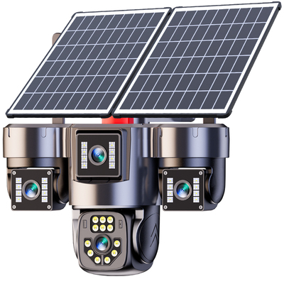 【四镜头旋转】太阳能监控摄像头
