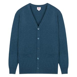 鹿王羊绒衫男士100纯羊绒新款V领纯色商务风开衫加厚保暖简约秋冬