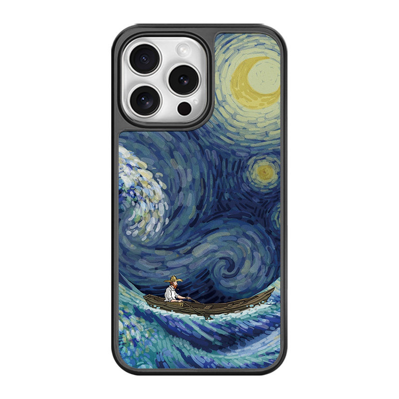 苹果梵高手机壳磁吸硅胶油画