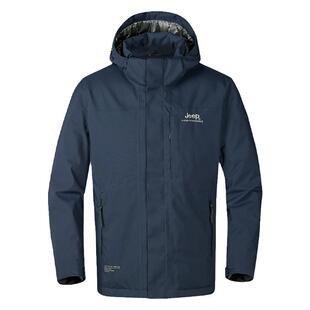 Jeep保暖羽绒衣男防水透气冲锋衣防寒登山服进藏露营鸭绒羽绒服男