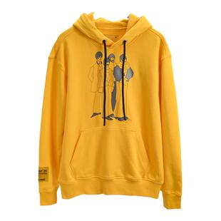 潮流美式卫衣ABLEJEANS甲壳虫联名休闲中性摇滚印花连帽男套头衫