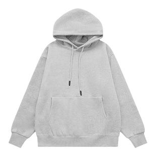 UNF 美式纯色空白卫衣重磅350g2024秋冬新品潮牌加绒连帽卫衣男女