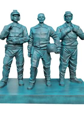 空军人纪念性大型的室内装饰雕塑像定制景观园林现代解放军艺术品