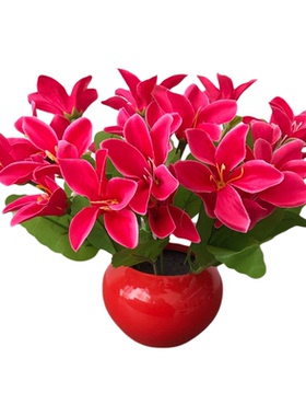 仿真花假花陶瓷套装百合婚庆摆件