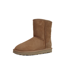 5825冬季新款桑坡雪地靴女中筒两穿羊皮毛一体高帮保暖东北棉鞋