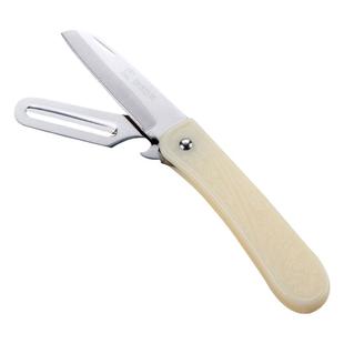 日美不锈钢折叠水果刀家用带刀套分切水果刀多功能锋利削皮果蔬刀