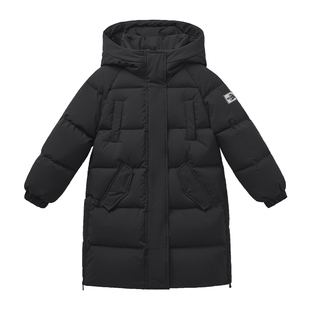 [三防抑菌远红外]儿童中长款羽绒服女童加厚男童冬装宝宝红色外套