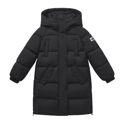 [三防抑菌远红外]儿童中长款羽绒服女童加厚男童冬装宝宝红色外套