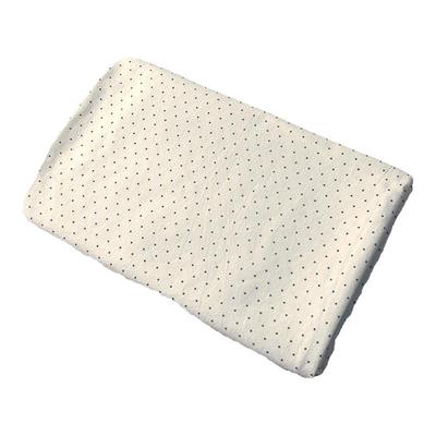 乳白黑小圆点洗水棉麻面料