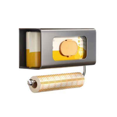 厨房湿巾盒免打孔壁挂纸巾架抽纸盒抹布保鲜膜卷纸架子收纳置物架