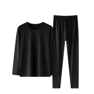 芬腾纯棉秋衣秋裤套装男士保暖内衣套装棉毛衫薄款长袖长裤大码