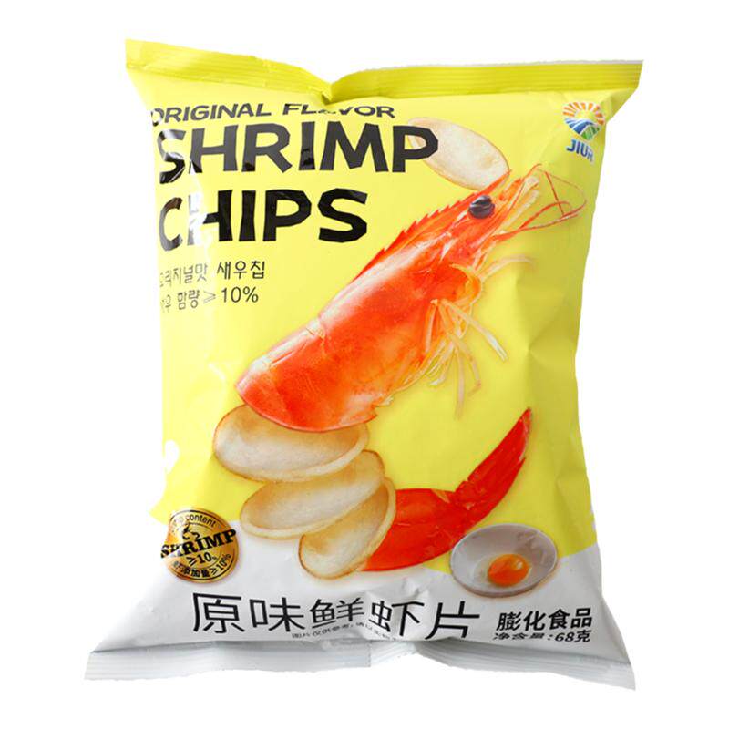 九日 芥末海苔原味鲜虾片办公室解馋小吃网红追剧膨化休闲零食68g