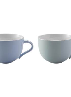 Stelton Emma马克杯马克杯杯碟釉彩陶瓷咖啡杯茶杯0.35l 2只套装