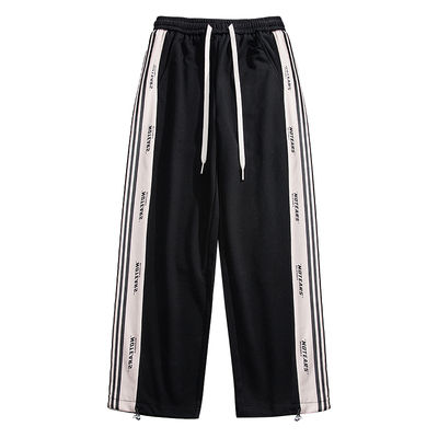 美式复古宽松裤子条纹休闲长裤男