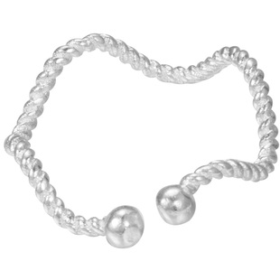 原创设计S925纯银简约麻花波浪开口关节戒指女款指环细款尾戒百搭