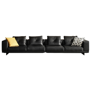 JORDON意式极简客厅迪兰沙发真皮大平层横厅直排转角组合高端大气