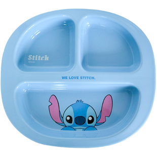 史迪仔分格盘陶瓷饭碗可爱儿童餐盘吃饭碗盘子家用一人食餐具套装