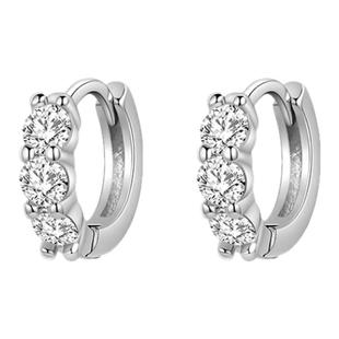 直针排钻钛钢耳环女睡觉免摘d型耳骨钉耳圈新款高级耳扣520女礼物