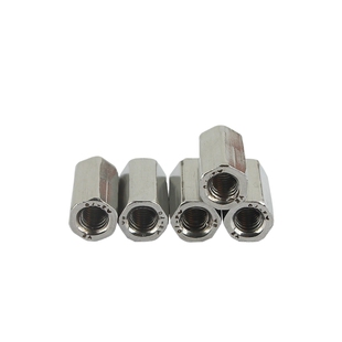 连接螺母304不锈钢接头加厚螺帽DIN6334六角加长六角帽连接丝杆