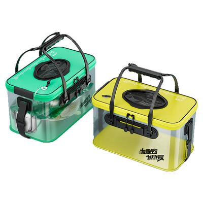 本诺透明折叠活鱼桶氧气泵野钓专用鱼桶加厚加硬鱼护鱼桶一体成型