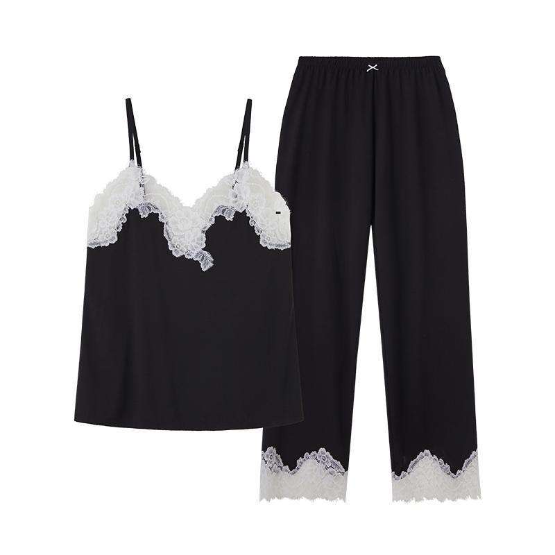 CA BRIDA【小秘密24SS】夏季新品法式蕾丝拼接莫代尔吊带套装O501