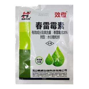 韩威效傲20%春雷霉素 桃树褐斑病穿孔病流胶病角斑病杀菌剂50克